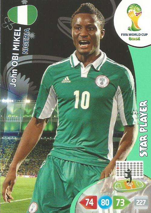 WORLD CUP 2014 ADRENALYN XL - JOHN OBI MIKEL "STAR PLAYER" CARD