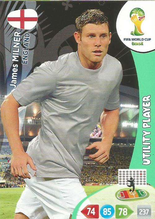 WORLD CUP 2014 ADRENALYN XL - JAMES MILNER "UTILITY PLAYER" CARD