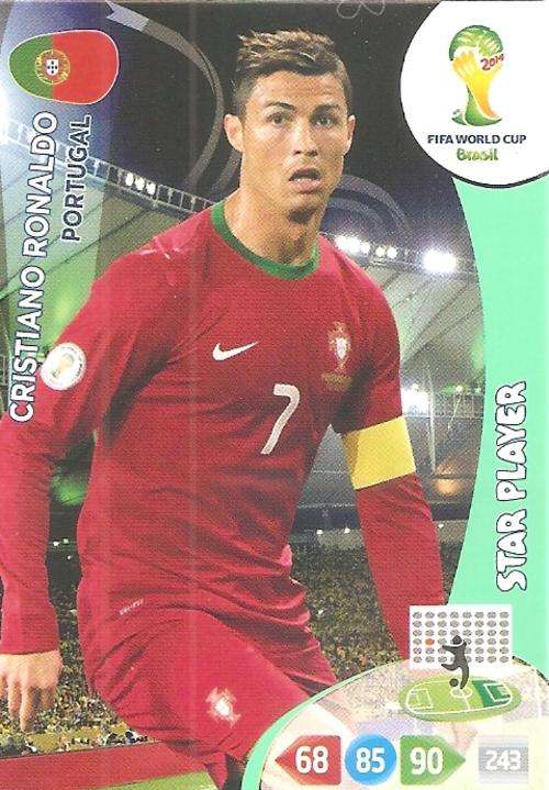 CRISTIANO RONALDO - PANINI FIFA WORLD CUP 2014 COLLECTION - `STAR PLAYER` TRADING CARD