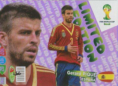 GERARD PIQUE - WORLD CUP 2014 ADRENALYN XL - "LIMITED EDITION"  CARD