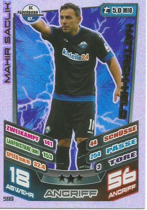 MATCH ATTAX "EXTRA" "BUNDESLIGA" 2014 - MAHIR SAGLIK "HAT TRICK HERO" CARD