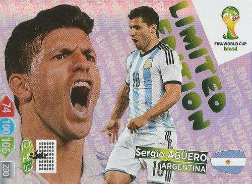 SERGIO AGUERO - WORLD CUP 2014 ADRENALYN XL - "LIMITED EDITION"  CARD