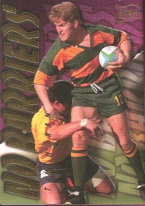 TIM HORAN - `WALLABIES 96 FUTERA` -  `NO BARRIERS` GOLD EMBOSSED TRADING CARD NB4 1115 of 4000