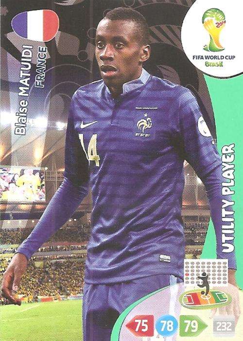 WORLD CUP 2014 ADRENALYN XL - BLAISE MATUIDI "UTILITY PLAYER" CARD