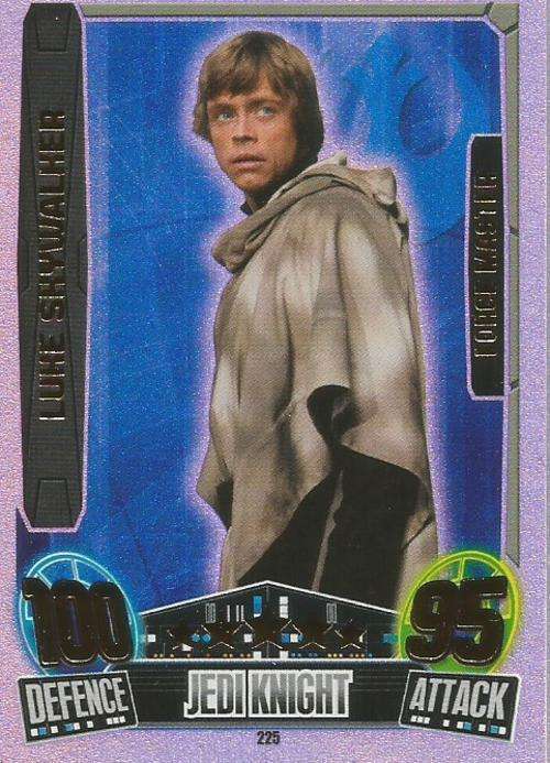 STAR WARS 2014 - FORCE ATTAX MOVIE SERIES 3 - LUKE SKYWALKER `FORCE MASTER` CARD 225