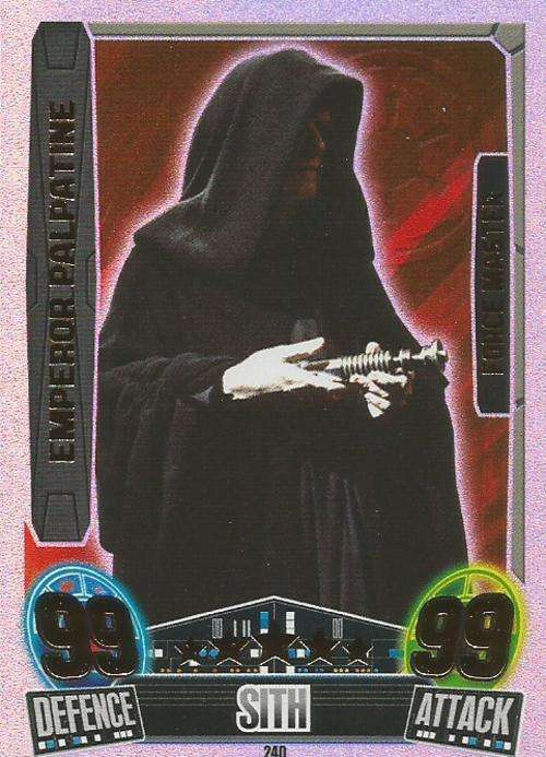 STAR WARS 2014 - FORCE ATTAX MOVIE SERIES 3 - EMPEROR PALPATINE "FORCE MASTER" CARD 240