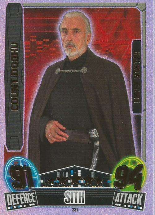 STAR WARS 2014 - FORCE ATTAX MOVIE SERIES 3 - COUNT DOOKU `FORCE MASTER` CARD 237