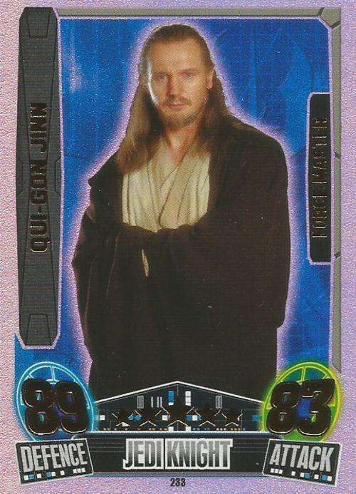 STAR WARS 2014 - FORCE ATTAX MOVIE SERIES 3 - QUI GON JINN `FORCE MASTER` CARD 233