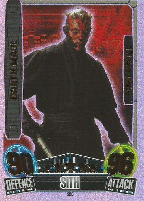 STAR WARS 2014 - FORCE ATTAX MOVIE SERIES 3 - DARTH MAUL `FORCE MASTER` CARD 236