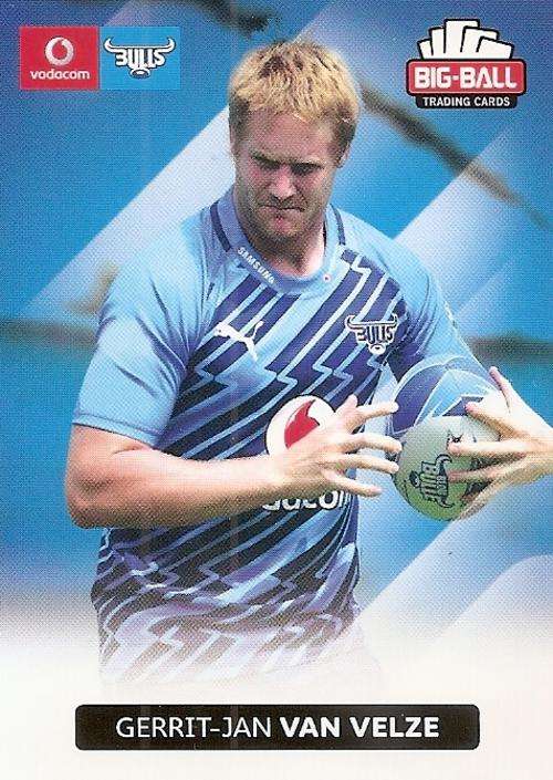 BIG BALL RUGBY COLLECTION  2012 - GERRIT-JAN VAN VELZE TRADING CARD 27
