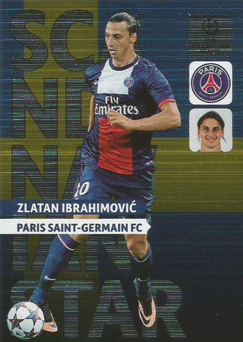 CHAMPIONS LEAGUE  2013/14 ADRENALYN XL - ZLATAN INBRAHIMOVIC "SCANDINAVIAN STAR" CARD