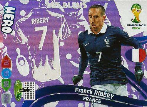 FRANCK RIBERY - PANINI `FIFA WORLD CUP 2014` COLLETION UPDATE EDITION 1` - RARE `HERO` FOIL CARD
