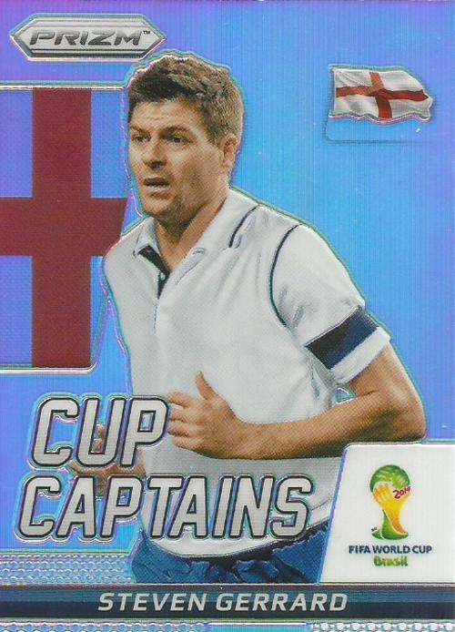 STEVEN GERARD - WORLD CUP 2014 PANINI `PRIZM` - PRIZM PARALLEL `CUP CAPTAIN ` TRADING CARD 27