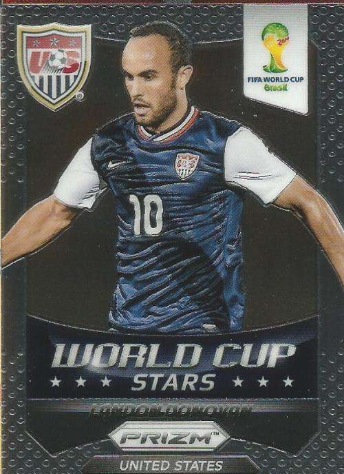 LANDON DONOVAN - WORLD CUP 2014 PANINI "PRIZM" -  "W/CUP STARS" CARD 39