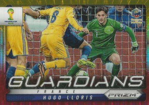 HUGO LLORIS - WORLD CUP 2014 PANINI `PRIZM` - YELLOW/RED PULSAR `GUARDIANS` CARD 11