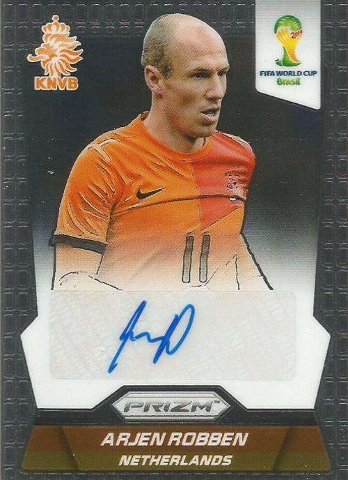 ARJEN ROBBEN - PANINI `FIFA WORLD CUP 2014` PRIZM - RARE `CERTIFIED AUTOGRAPH` TRADING CARD S-AR