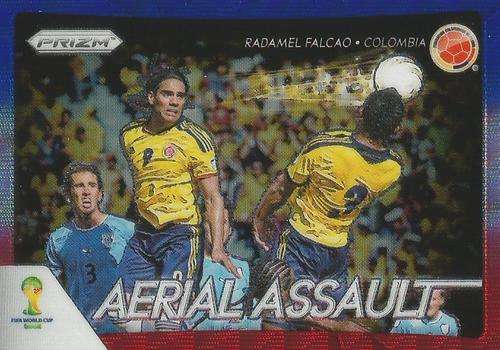 FALCAO - WORLD CUP 2014 PANINI `PRIZM` - BLUE/RED `AERIAL ASSAULT` PRIZM CARD 5