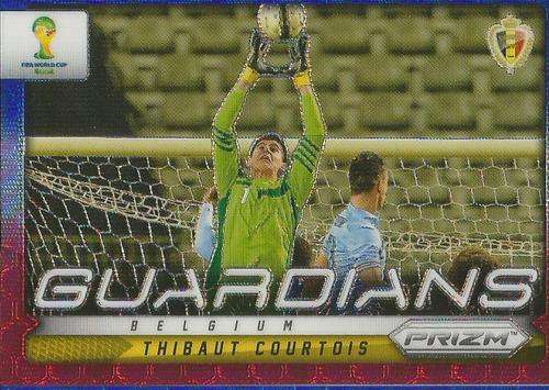 THIBAUT COURTOIS - WORLD CUP 2014 PANINI `PRIZM` - BLUE/RED WAVE `GUARDIANS` CARD 3