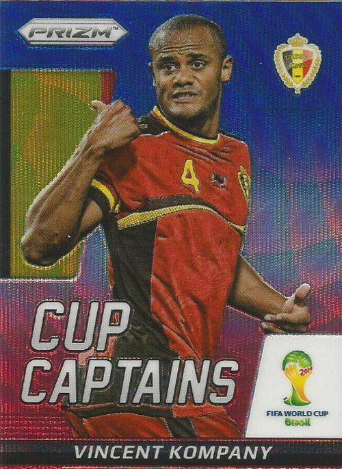 VINCENT KOMPANY  - WORLD CUP 2014 PANINI `PRIZM` - BLUE/RED WAVE `CUP CAPTAIN ` CARD 30