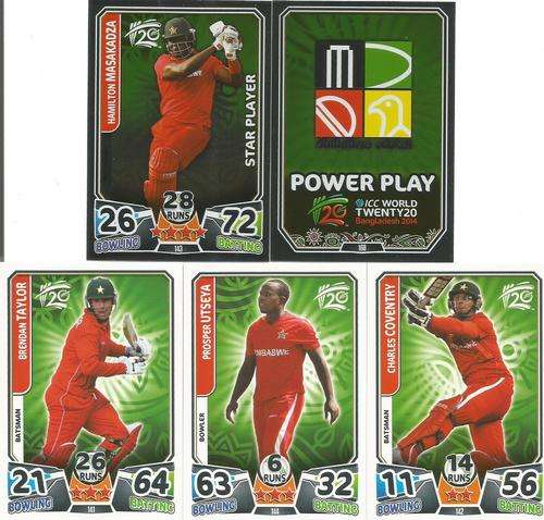 ICC CRICKET T20 WORLD CUP 2014 - ZIMBABWE - COMPLETE 5 CARD TEAM SET