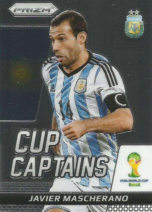 JAVIER MASHERANO - WORLD CUP 2014 PANINI "PRIZM" -  "CUP CAPTAIN" CARD 16