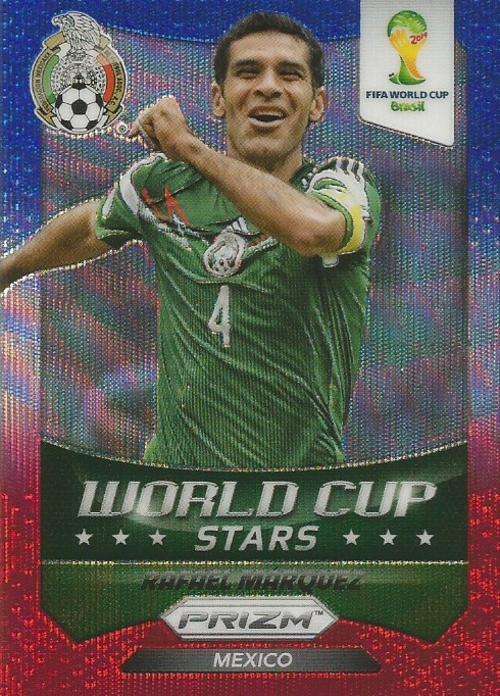 RAFAEL MARQUEZ - WORLD CUP 2014 PANINI `PRIZM` - BLUE/RED WAVE `W/CUP STARS` CARD 40