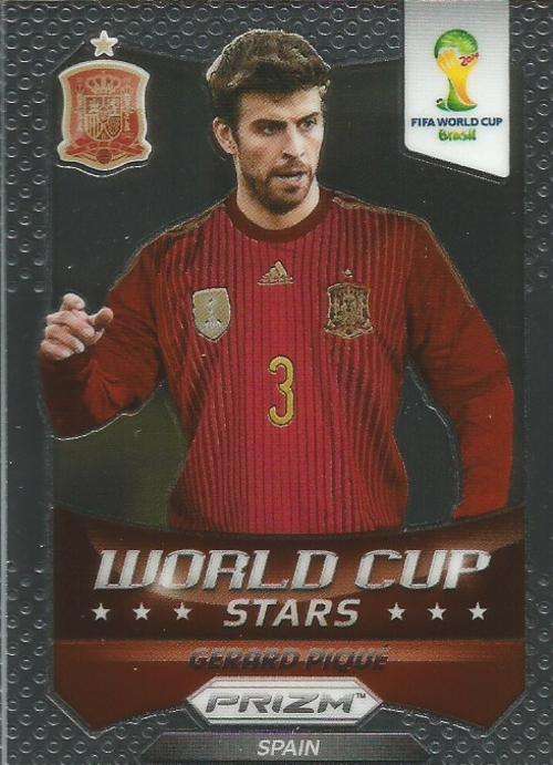 GERARD PIQUE - WORLD CUP 2014 PANINI "PRIZM" - "W/CUP STARS" CARD 32