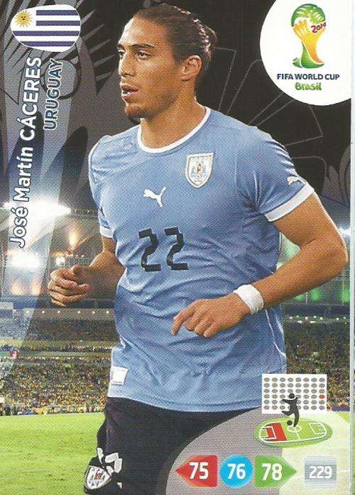 JOSE MARTIN CACERES - WORLD CUP 2014 ADRENALYN XL - URUGUAY "BASE" CARD