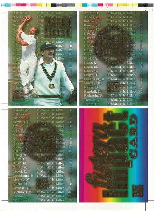 MARSH & LILLEE `REDEMPTION SHEET` - CRICKET ELITE 96 - FUTERA `RARE` REDEMPTION SHEET