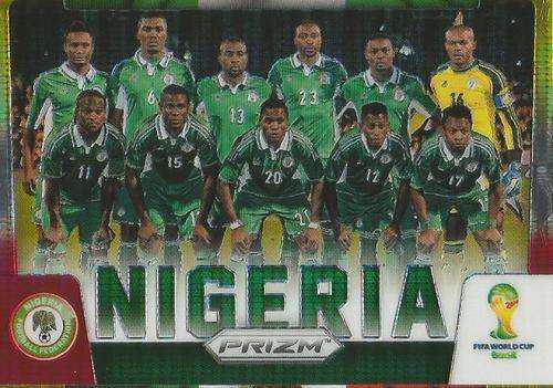 NIGERIA - WORLD CUP 2014 PANINI `PRIZM` - YELLOW/RED  `TEAM CARD` PRIZM CARD 26