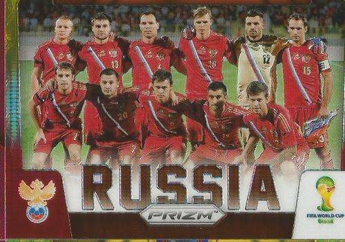 RUSSIA - WORLD CUP 2014 PANINI `PRIZM` - YELLOW/RED `TEAM CARD` PRIZM CARD 28