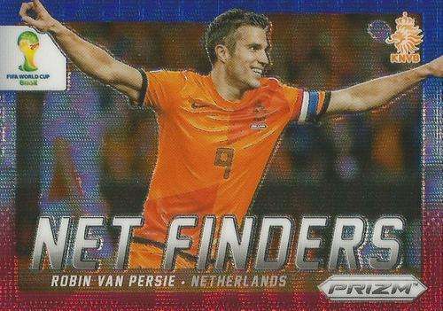 ROBIN VAN PERSIE - WORLD CUP 2014 PANINI `PRIZM` - BLUE/RED `NET FINDERS` PRIZM CARD 14