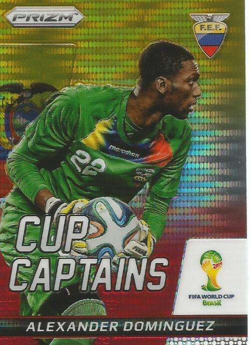 ALEX DOMINGUEZ - WORLD CUP 2014 PANINI `PRIZM` -  YELLOW/RED PULSAR `CUP CAPTAIN` CARD 1