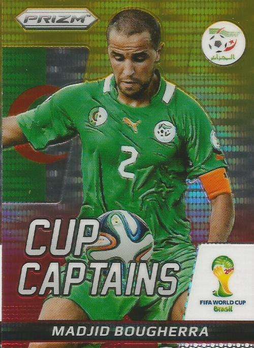MADJID BOUGHERRA - WORLD CUP 2014 PANINI `PRIZM` -  YELLOW/RED PULSAR `CUP CAPTAIN` CARD 20