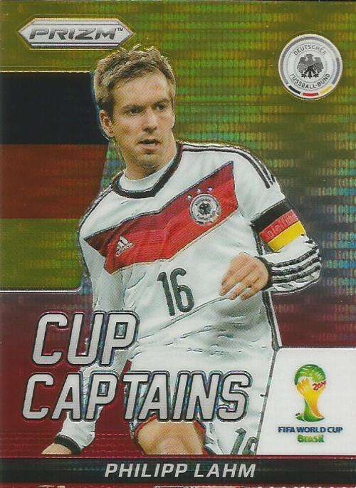 PHILIPP LAHM - WORLD CUP 2014 PANINI `PRIZM` -  YELLOW/RED PULSAR `CUP CAPTAIN` CARD 23