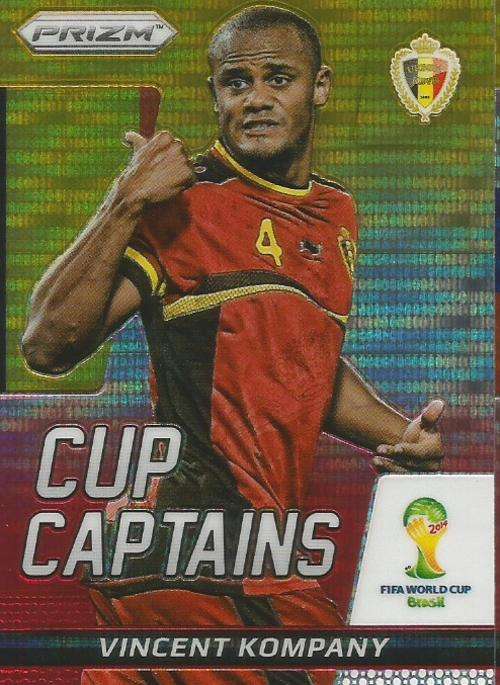 VINCENT KOMPANY - WORLD CUP 2014 PANINI `PRIZM` -  YELLOW/RED `CUP CAPTAIN` PRIZM CARD 30