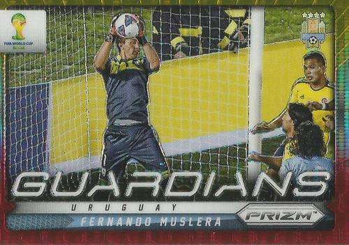 FERNANDO MUSLERA - WORLD CUP 2014 PANINI `PRIZM` - YELLOW/RED PULSAR `GUARDIANS` CARD 23