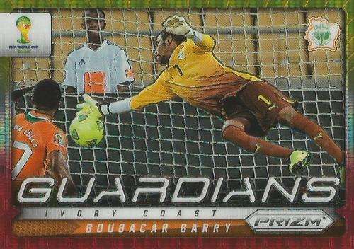 BOUBACAR BARRY - WORLD CUP 2014 PANINI `PRIZM` - YELLOW/RED PULSAR `GUARDIANS` CARD 9