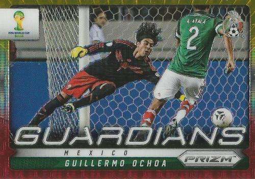 GUILLERMO OCHOA - WORLD CUP 2014 PANINI `PRIZM` - YELLOW/RED PULSAR `GUARDIANS` CARD 17