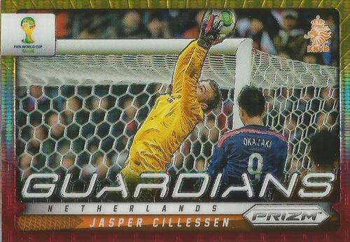 JASPER CILLESSEN - WORLD CUP 2014 PANINI `PRIZM` - YELLOW/RED PULSAR `GUARDIANS` CARD 13