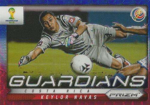 KEYLOR NAVAS - WORLD CUP 2014 PANINI `PRIZM` - BLUE/RED WAVE `GUARDIANS` CARD 8
