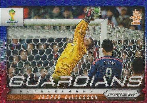 JASPER CILLESSEN - WORLD CUP 2014 PANINI `PRIZM` - BLUE/RED WAVE `GUARDIANS` CARD 13