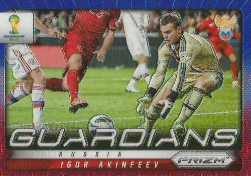 IGOR AKINFEEV - WORLD CUP 2014 PANINI `PRIZM` - BLUE/RED WAVE `GUARDIANS` CARD 20