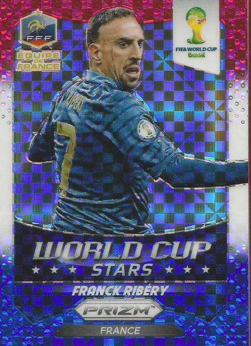 FRANCK RIBERY - WORLD CUP 2014 PANINI "PRIZM" - RED/BLUE PRIZM "W/CUP STARS" CARD 15