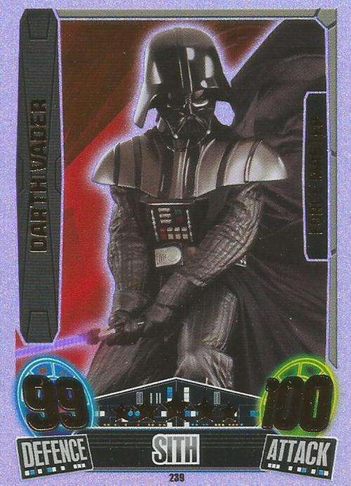 STAR WARS 2014 - FORCE ATTAX MOVIE SERIES 3 - DARTH VADER `FORCE MASTER` CARD 239