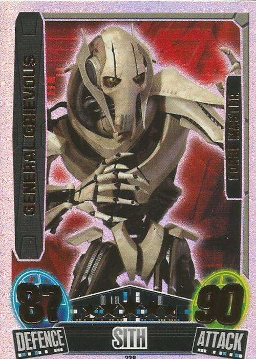 STAR WARS 2014 - FORCE ATTAX MOVIE SERIES 3 - GENERAL GRIEVOUS `FORCE MASTER` CARD 238