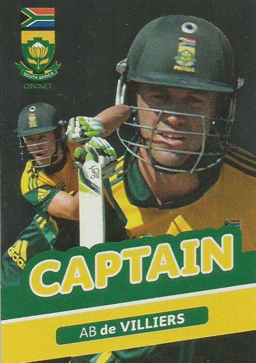 AB DE VILLIERS - 2014 BIG BALL `HEROES COLLECTION` - `ODI CAPTAIN` FOIL TRADING CARD 67