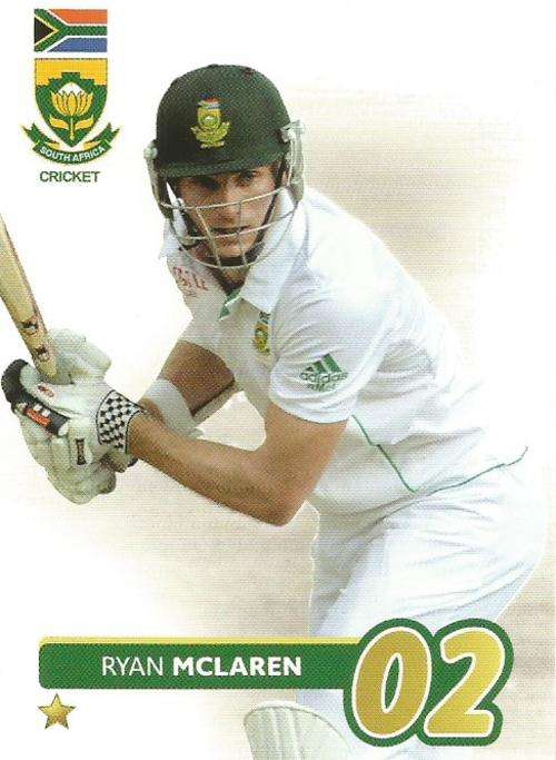 RYAN MCLAREN - 2014 BIG BALL `HEROES COLLECTION` - `TEST CRICKET` BASE CARD 53