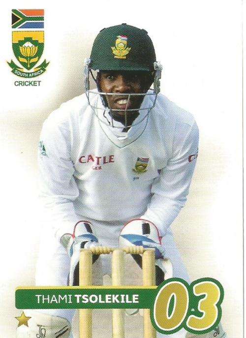 THAMI TSOLEKILE - 2014 BIG BALL `HEROES COLLECTION` - `TEST CRICKET` BASE CARD 54