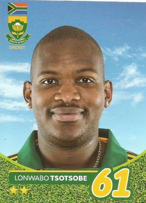 LONWABO TSOTSOBE - 2014 BIG BALL `HEROES COLLECTION` - `ODI CRICKET` BASE CARD 76